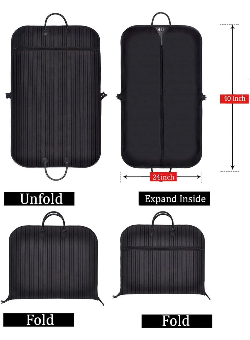 Travel Garment Bag for Business, Hanging Clothes Storage, Foldable Suit Dress Bag (40 Inch, Black) - Image 2